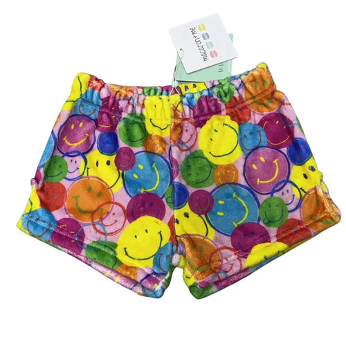 Macaron + Me Cozy Plush Shorts- Neon Smiles - Flying Ryno