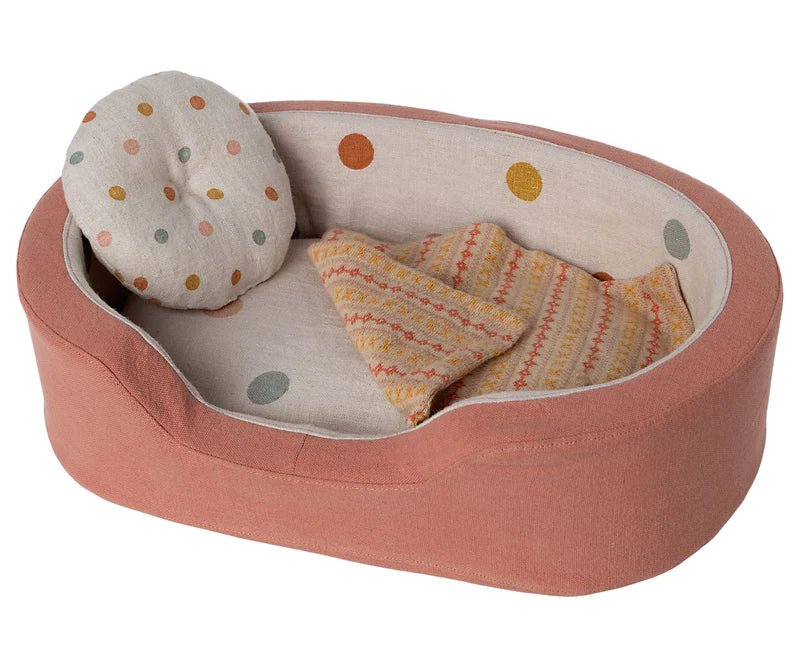 Maileg Dog Basket - Coral - Flying Ryno