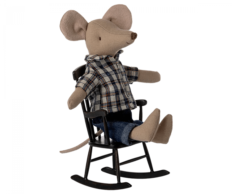 Maileg Rocking chair, Mouse - Anthracite - Flying Ryno