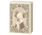 Maileg Sleepy/wakey baby mouse in matchbox - Blue - Flying Ryno