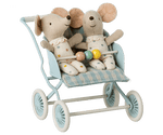 Maileg Stroller, Baby Mice - Mint - Flying Ryno