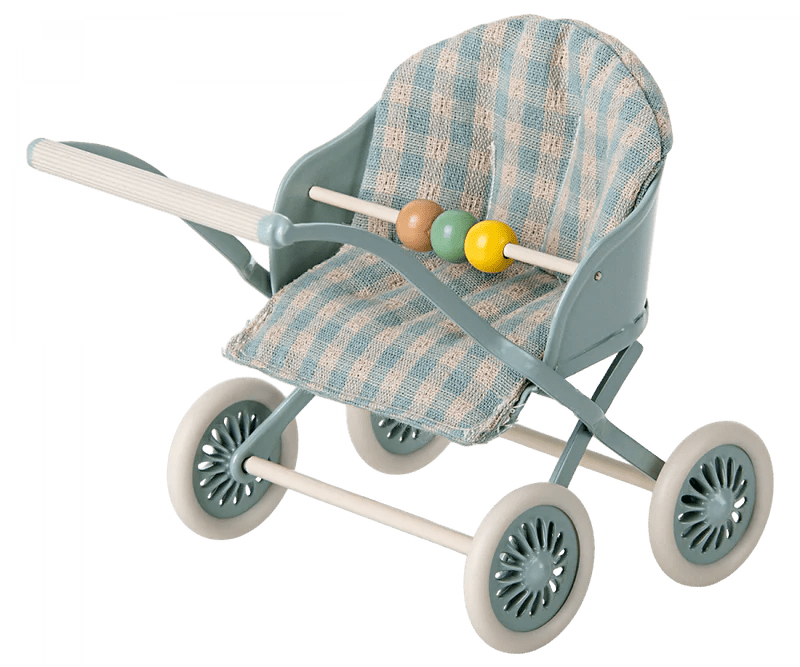 Maileg Stroller, Baby Mice - Mint - Flying Ryno