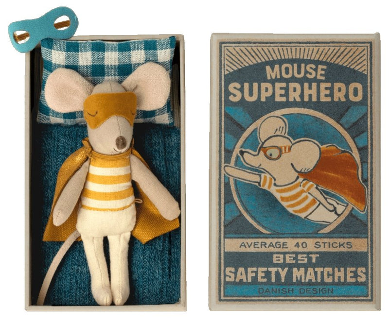 Maileg Super Hero Mouse Little Brother in Matchbox - Flying Ryno
