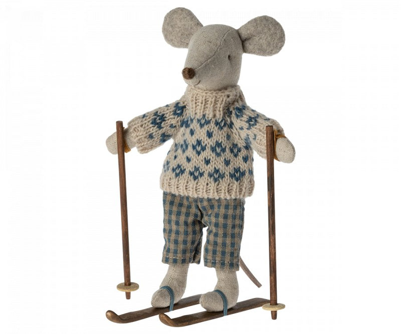 Maileg Winter mouse with ski set, Dad - Flying Ryno