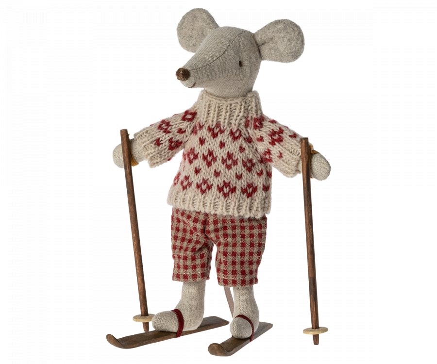 Maileg Winter Mouse with Ski Set, Mum - Flying Ryno
