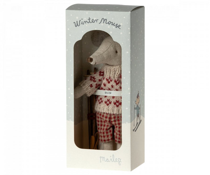Maileg Winter Mouse with Ski Set, Mum - Flying Ryno