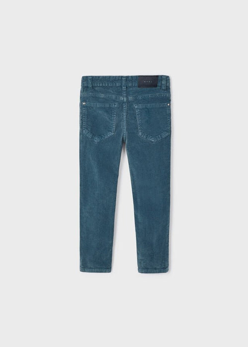 Mayoral Basic Slim Fit Cord Trousers, Stone Blue - Flying Ryno