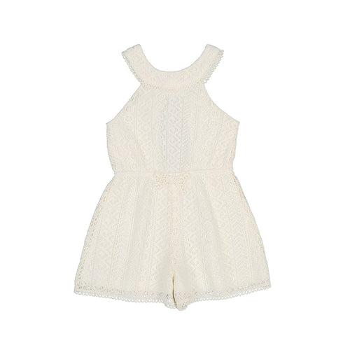 Mayoral Guipure Romper, Chickpea - Flying Ryno