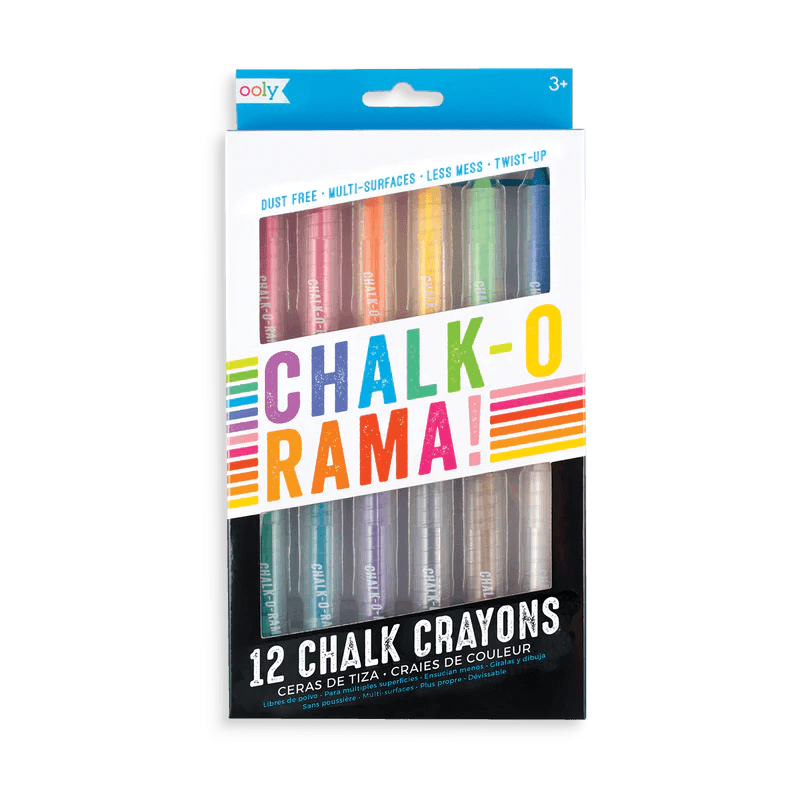 Ooly Chalk-O-Rama Chalk Crayon Sticks (Set of 12) - Flying Ryno