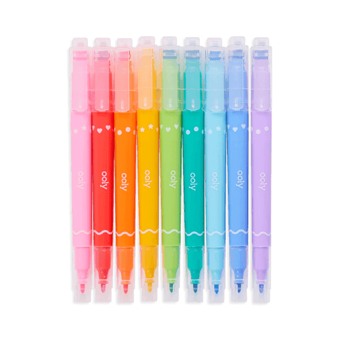 Ooly Confetti Stamp Double-Ended Markers (set of 9) - Flying Ryno