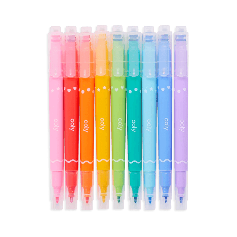 Ooly Confetti Stamp Double-Ended Markers (set of 9) - Flying Ryno