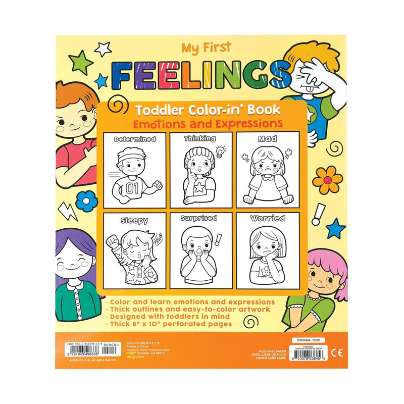 Ooly My first feelings toddler color-in book - Flying Ryno