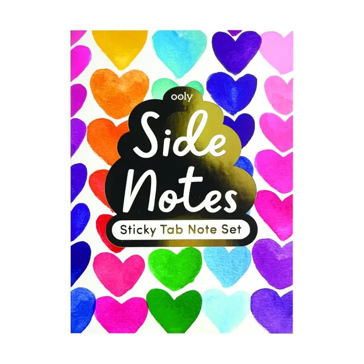 Ooly Side Notes Sticky Notes Tab Sets - Rainbow Hearts - Flying Ryno