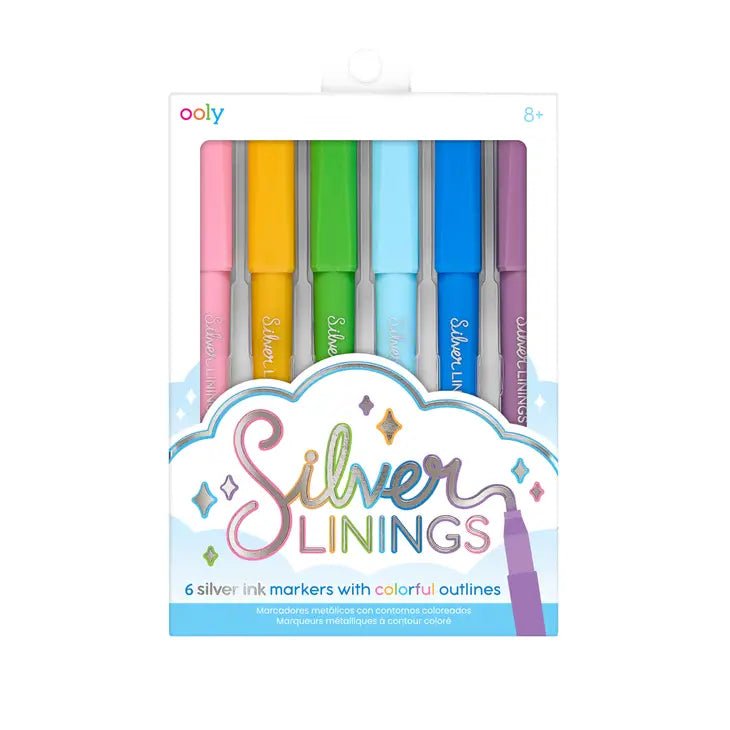 Ooly Silver Linings Outline Markers - Set of 6 - Flying Ryno