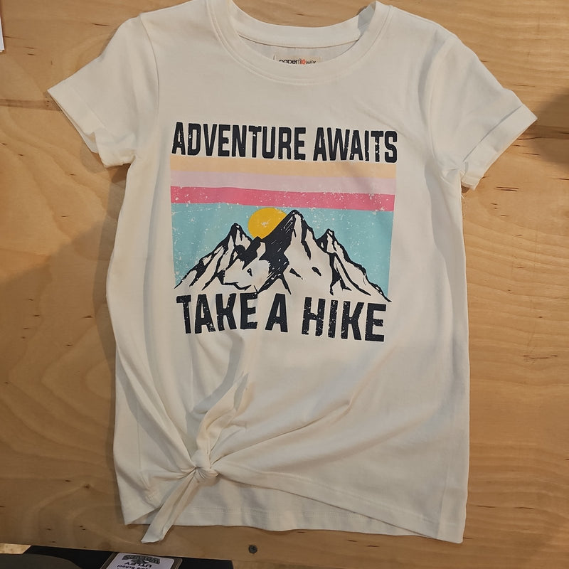 Paperflower Adventure Awaits Take a Hike Tween Graphic Tee - Flying Ryno