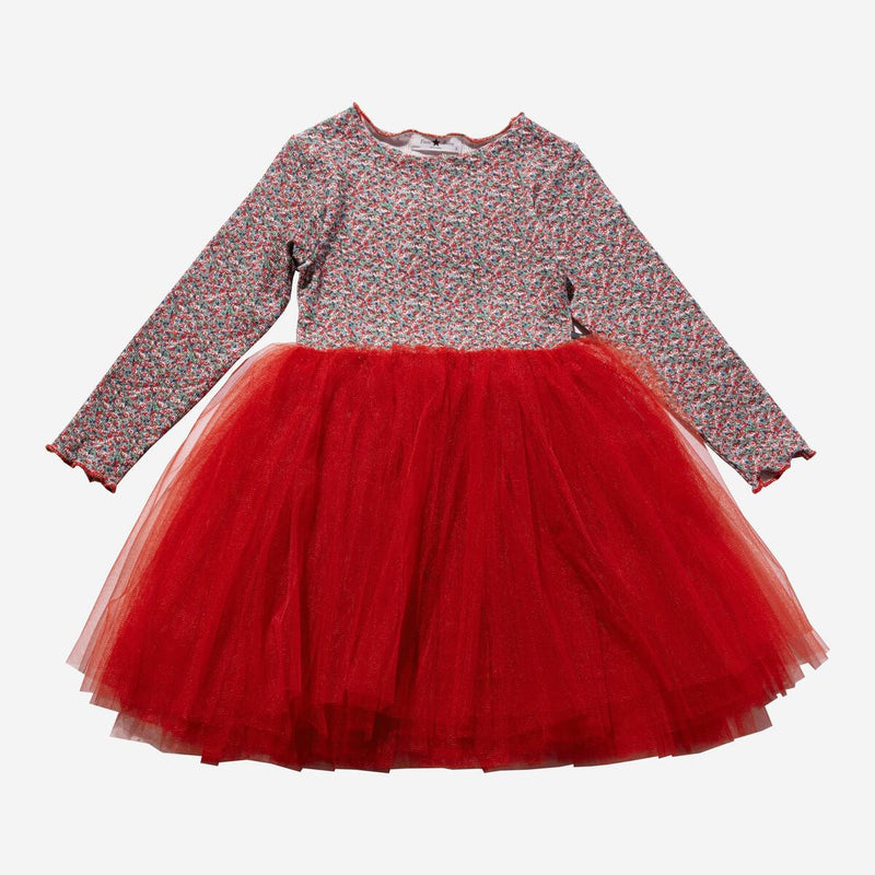 Petite Hailey Red Vintage Flower3 Tutu Dress - Flying Ryno