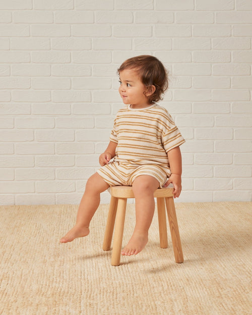 Quincy Mae Terry Tee and Shorts Set, Honey Stripe - Flying Ryno