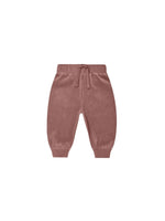 Quincy Mae Velour Relaxed Sweatshirt and Sweatpant Set, Fig - Flying Ryno