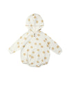 Quincy Mae Waffle Hooded Bubble Romper, Butter Dots - Flying Ryno