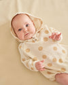 Quincy Mae Waffle Hooded Bubble Romper, Butter Dots - Flying Ryno