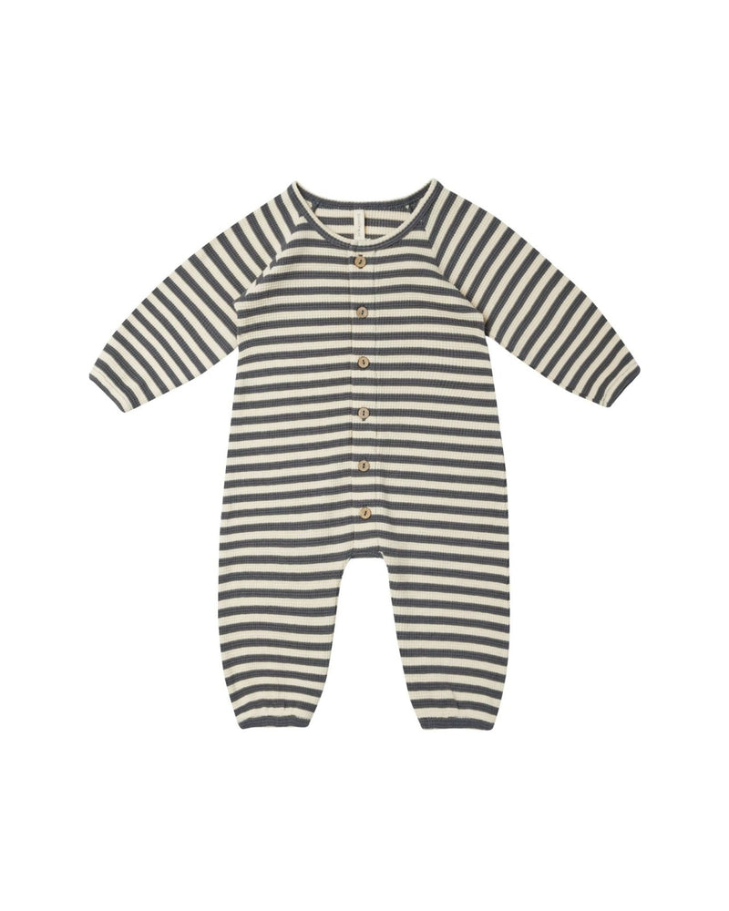 Quincy Mae Woven Jumpsuit, Navy Vintage Stripe - Flying Ryno