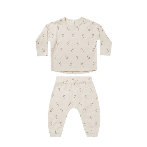 Rylee + Cru Long Sleeve Tee and Slouch Pant Set, Candy Cane - Flying Ryno