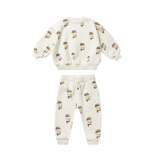 Rylee + Cru Relaxed Sweatshirt and Jogger Set, Snowman - Flying Ryno
