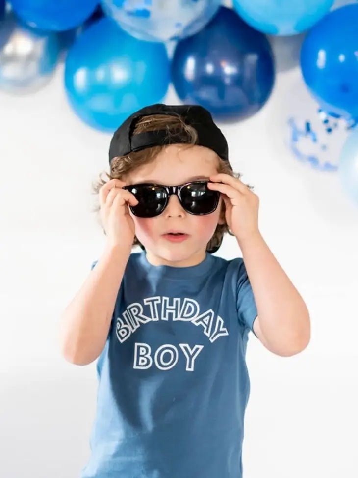 Sweet Wink Birthday Boy Short Sleeve Shirt - Indigo - Kids Birthday Tee - Flying Ryno