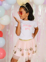 Sweet Wink Birthday Girl Blush Short Sleeve Shirt - Kids Birthday Tee - Flying Ryno