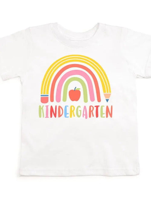 Sweet Wink Kindergarten Pencil Rainbow Shirt - Back To School Kids Tee - Flying Ryno