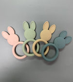 Three Hearts All Silicone Bunny Teething Ring - Flying Ryno